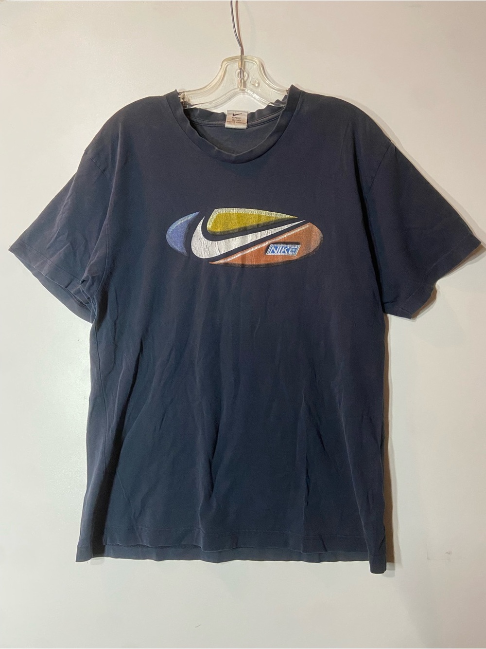 Vintage 90s Nike Men’s Navy Graphic Logo T-Shirt